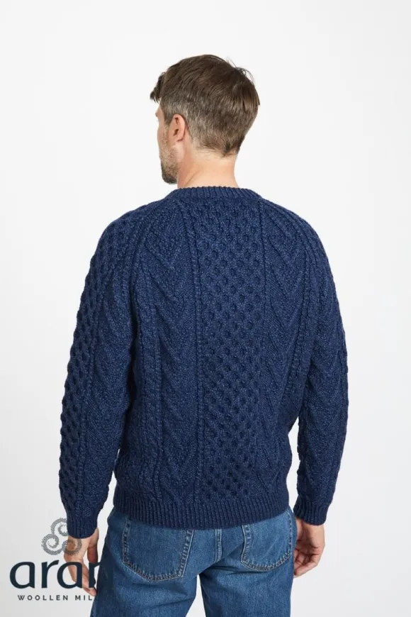 Best Sweater Shop Aran Handknit Sweater Nightshade Navy