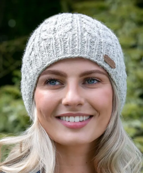 Fashion Sweater Shop Erin Cable Knit Hat Oatmeal