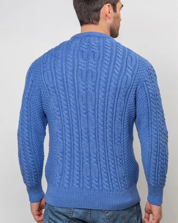 Outlet Sweater Shop Heavyweight Extra Fine Merino Wool Sweater Sky Blue