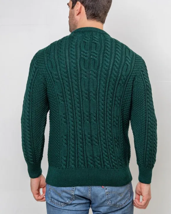 Clearance Sweater Shop Heavyweight Extra Fine Merino Wool Sweater Forest Green