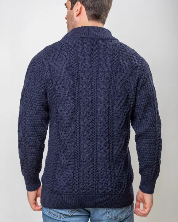 Sale Sweater Shop Heavyweight Extra Fine Merino Wool Half Zip Sweater - Navy