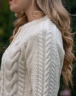 Online Sweater Shop Irish Aran Cardigan Natural