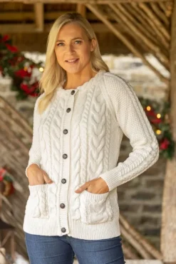 Online Sweater Shop Irish Aran Cardigan Natural