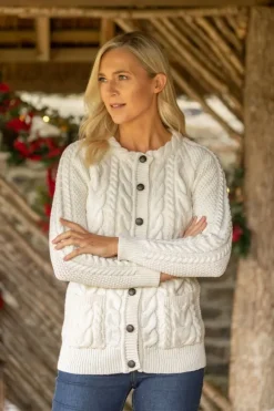 Online Sweater Shop Irish Aran Cardigan Natural