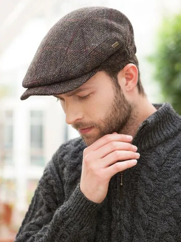 Online Sweater Shop Kerry Cap Brown Herringbone