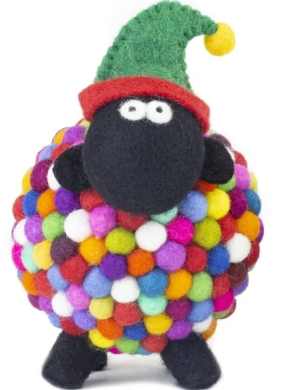 Fashion Sweater Shop Knitted Sheep with Elf Hat - Medium