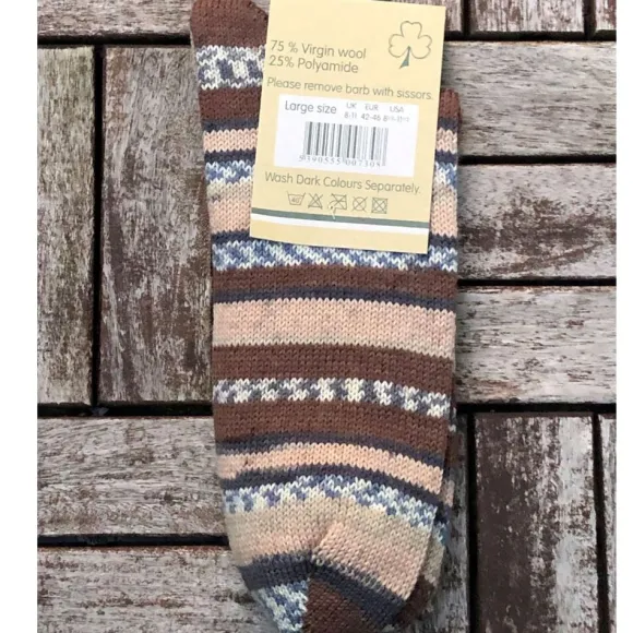Sale Sweater Shop Men's Fair Isle Socks Brown Stripe