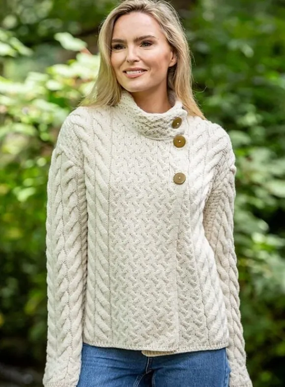 Sale Sweater Shop Super Soft Aran Button Cardigan