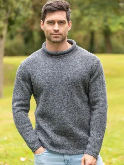 Fashion Sweater Shop Unisex Roll Neck Merino Wool Sweater Slate